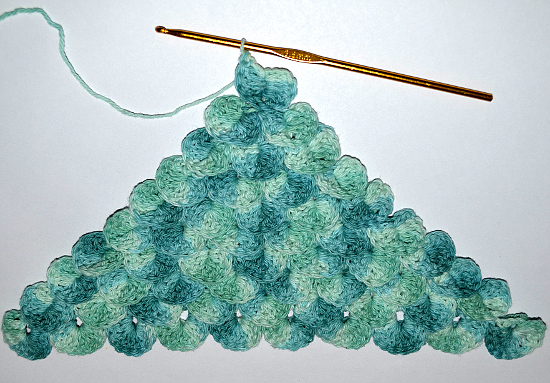 Disminución Punto cocodrilo tejido a crochet
