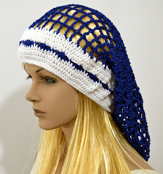 Boina caida en tejido crochet
