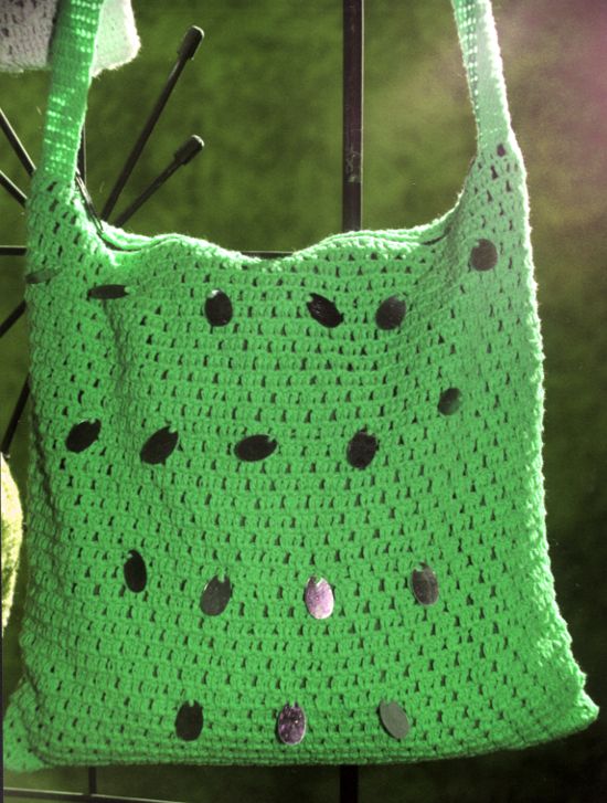 Bolso verde en tejido crochet