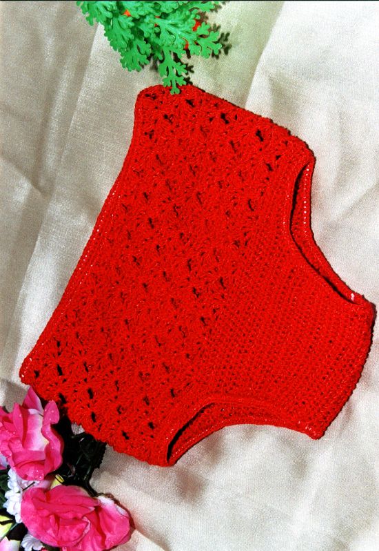 Bombacha roja a crochet