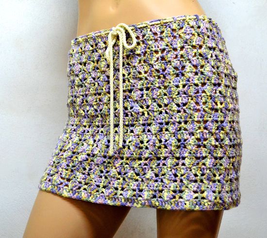 Falda platera en tejido crochet