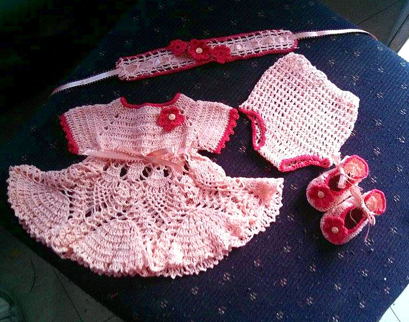 Foto del tejido a crochet de María del Rayo