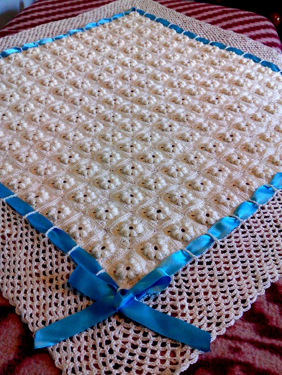 manta o cobija en tejido crochet
