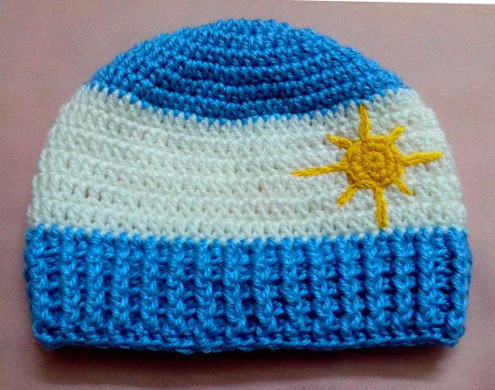 Gorro Argentino para niños en Tejido