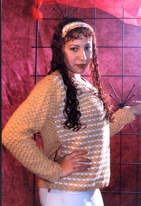 Jersey y vincha en tejido crochet