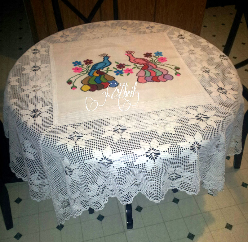 Foto del tejido a crochet de Abril, mantel