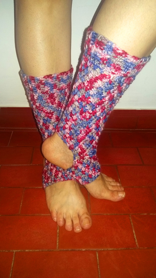 Medias para yoga en tejido crochet