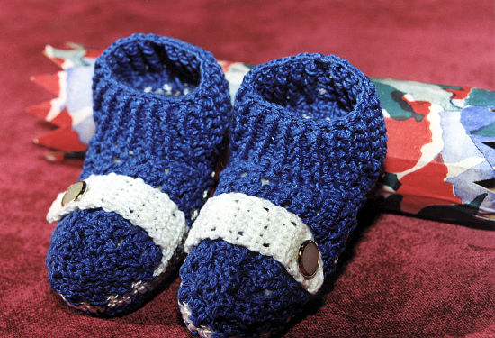 Zapatito bebe en Tejido Crochet