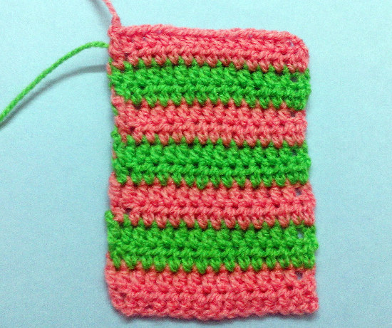 Cambio color a crochet